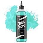 Sort flaske med spidsmunding og Aqua turkis epoxy pigment baggrundssplash.