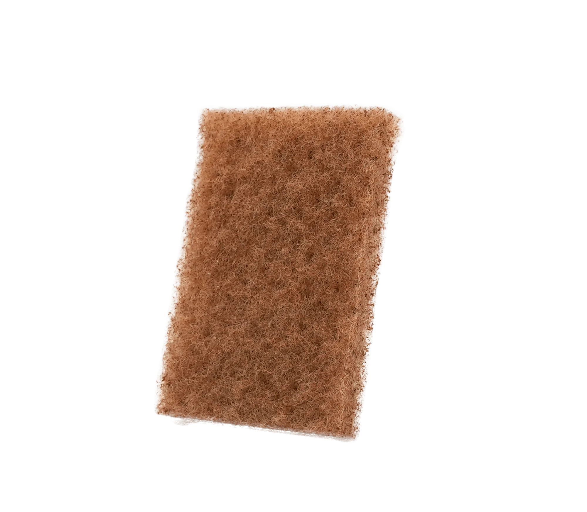 Beige skrubbe-pad med ru struktur til påføring af træolie.