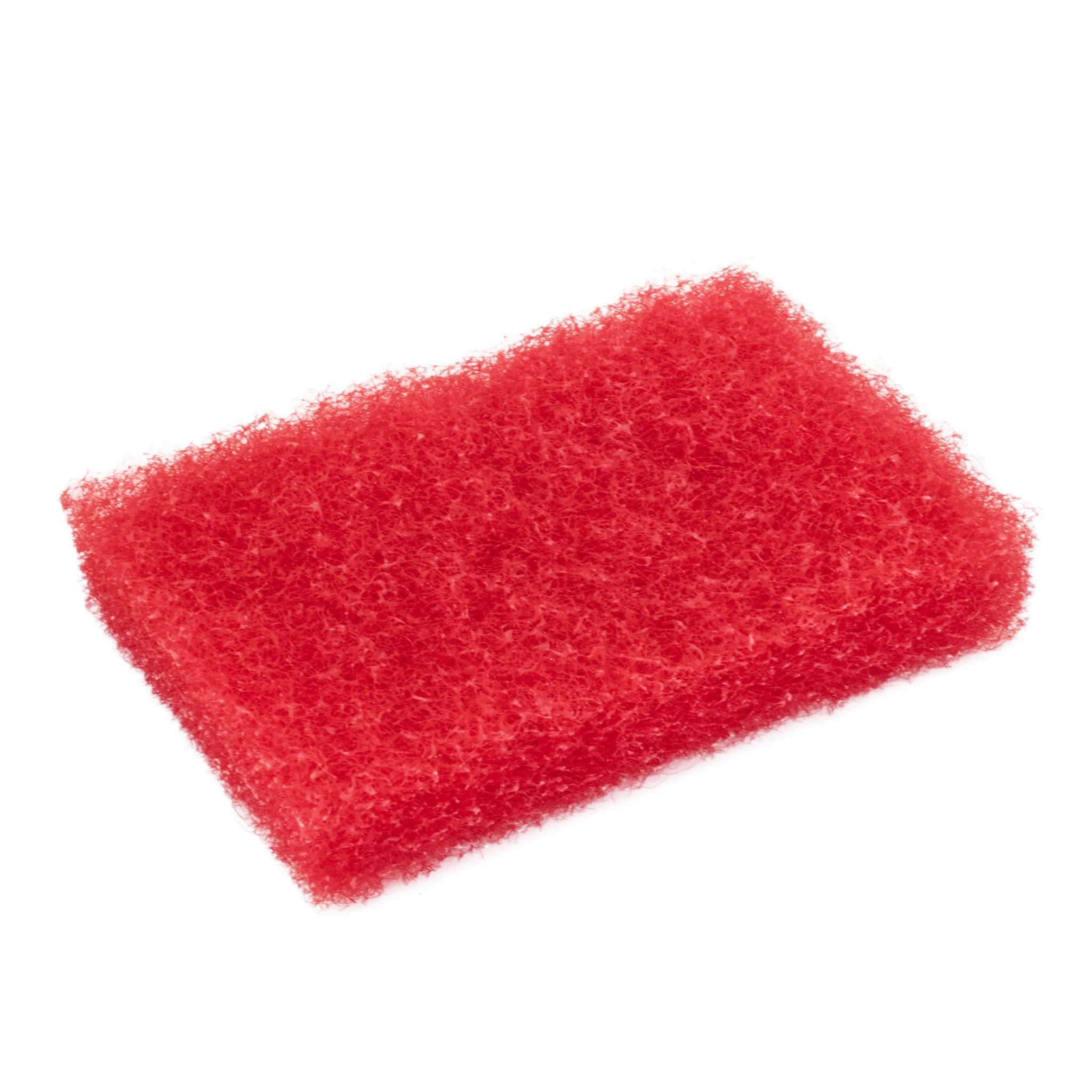 Rød Rubio Monocoat scrubby pad med grov tekstur til påføring af træolie.